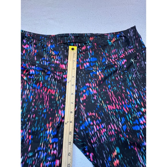 Danskin Now Capri Leggings Women L Black Multi Color Fitted Yoga Pants - Picture 6 of 11